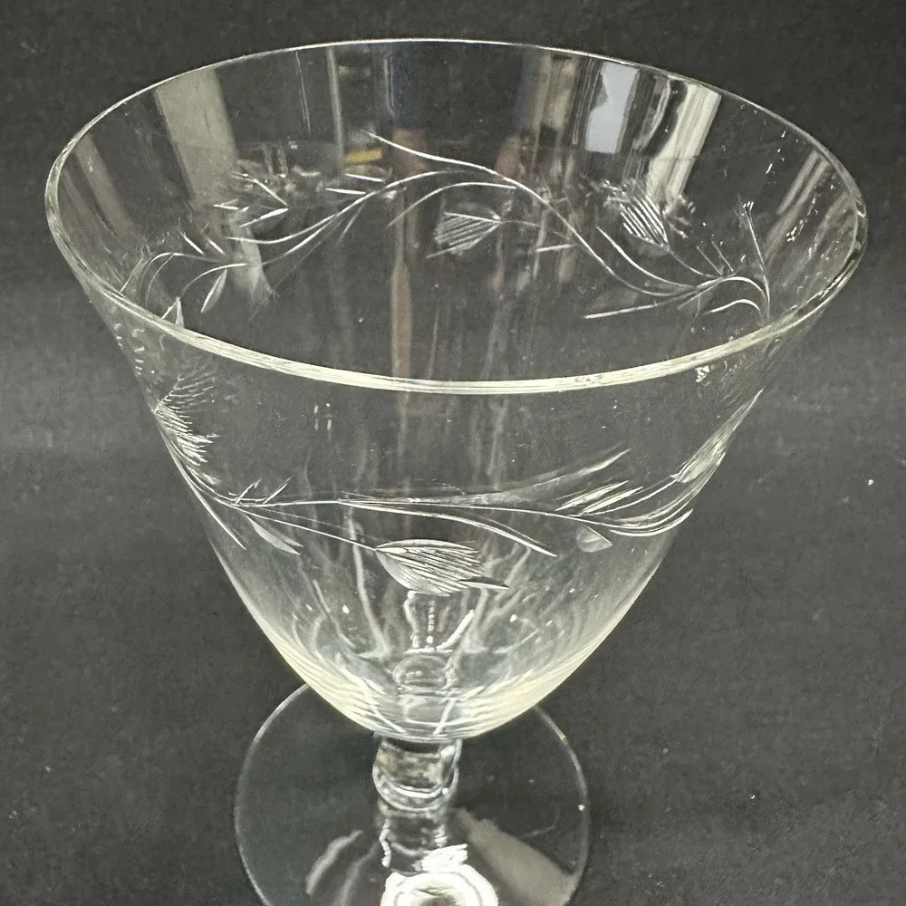 Cambridge 'Lynbrook' Iced Tea Goblet, Etched Crystal, Vintage 1950s,‎ Set Of 3